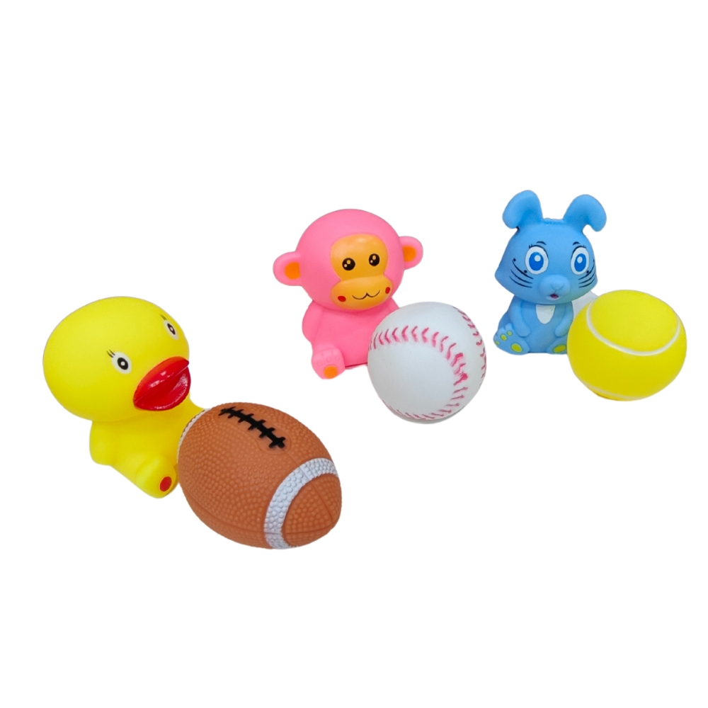 Lot de figurines et balles en caoutchouc